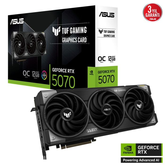 ASUS TUF GAMING GEFORCE RTX 5070 12GB TUF-RTX5070-O12G-GAMING GDDR7 OC EDITION GAMING EKRAN KARTI