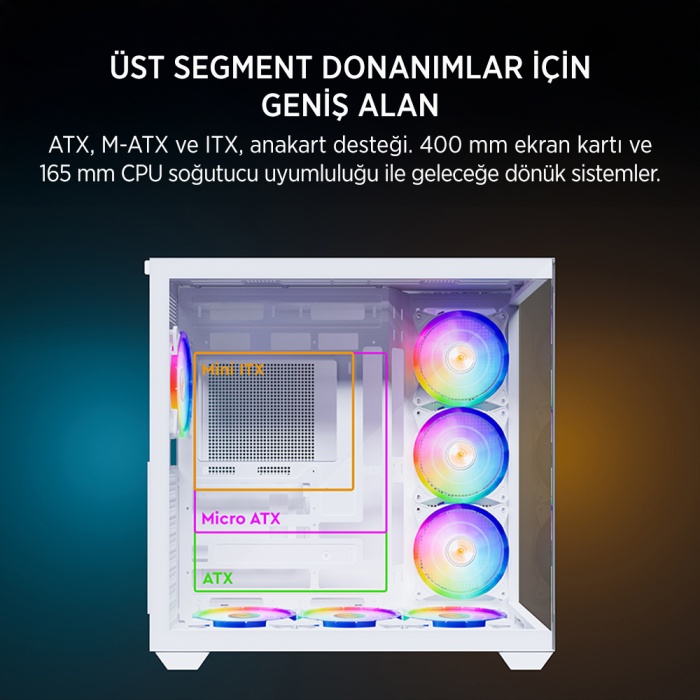 JAMES DONKEY STARK S801 7X ARGB 650W GAMING CASE WHITE