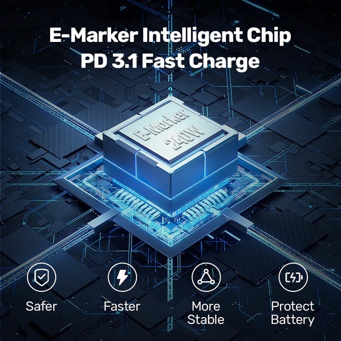 UNITEK TYPE-C HIZLI ŞARJ 2MT 240W (C14110GY-2M)