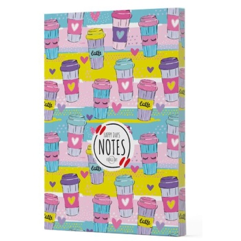 Kahve 10 - Yan Boyamalı Çizgili Defter