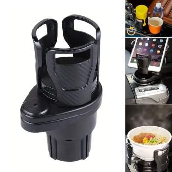 Araç İçi 360 Derece Dönen 2li Bardaklıklı Açılarak Ayarlanabilir Bardak Tutucu Aparat ( Lisinya )