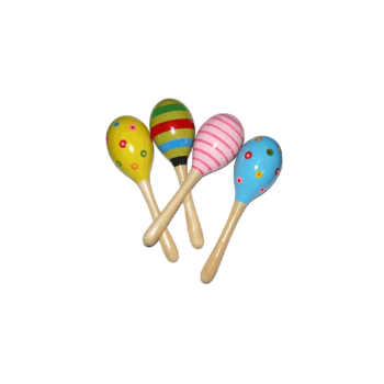 Renkli Ahşap Marakas Boncuklu Ritim Çıngırağı Çocuklar İçin Eğitici ve Eğlenceli Müzik Aleti (4 Adet) ( Lisinya )