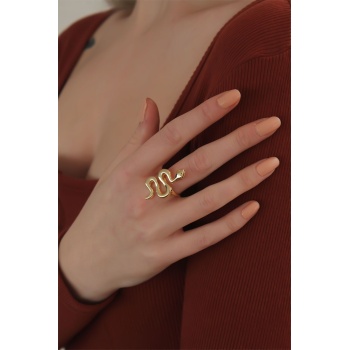 Ayarlanabilir Gold Renk Yılan Yüzük - Lisinya