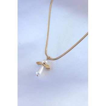 316L Çelik Gold Renk İtalyan Zincir Model Piyon Figür Kadın Kolye - Lisinya