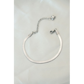 316L Çelik Gümüş Renk İtalyan Zincirli Bileklik - Lisinya