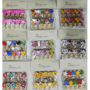 10lu Şekilli Ahşap Mandallar 3.5cm (10lu Set-10 Paket) - Lisinya