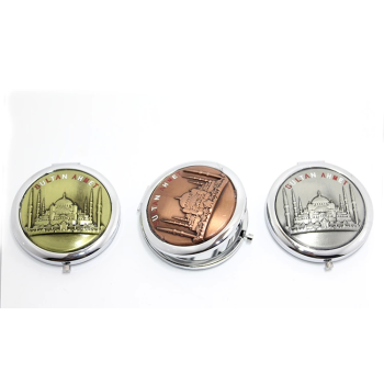 Metal İstanbul Temalı Yöresel Kabartmalı El Aynası 2alk112 - Lisinya