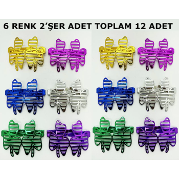 Vegas Casino Kupa Sinek Temalı Parti Gözlüğü 6 Renk 12 Adet - Lisinya