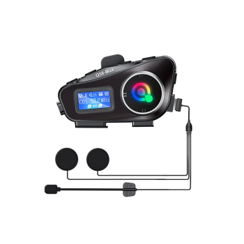 Q58-max Radyolu 2 Kişi Bağlantılı Bluetooth Kask Kulaklık Ekranlı Fenerli Müzik Ve Telsiz Intercom - Lisinya