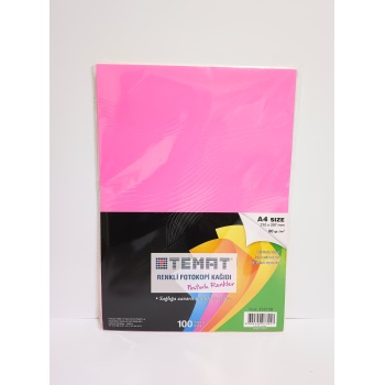 Fotokopi Kağıdı Renkli Fosforlu 100 Adet
