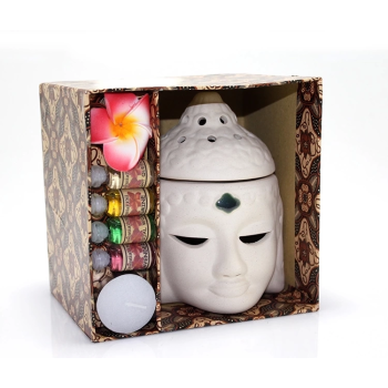 Seramik Buda Büstü Buhurdanlık Seti No:03 ( Lisinya )