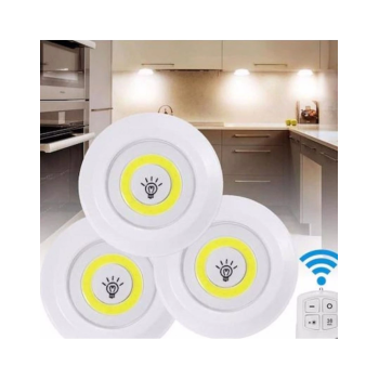 Uzaktan Kumandalı 3 Lü Spot Led Lamba Kablosuz Pilli Işıldak ( Lisinya )