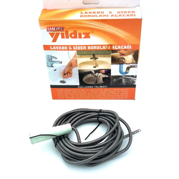 Lavabo ve Gider Boru Açacağı Lavabo Tıkanıklık Açma Sustası 5 Metre ( Lisinya )
