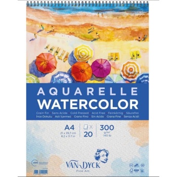 Suluboya  Kağıdı Blok A4 300 Gr. 20 Yp Üsten Spiralli