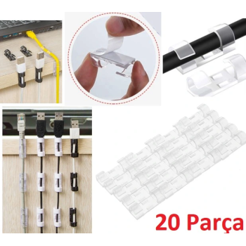 Kablo Sabitleyici Klips Seti 20 Adet ( Lisinya )