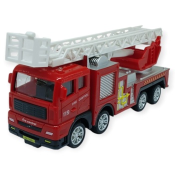 İş Makinaları Serisi - Sürtmeli İtfaiye Aracı 16 cm  - Uzayan Merdiven (Lisinya)