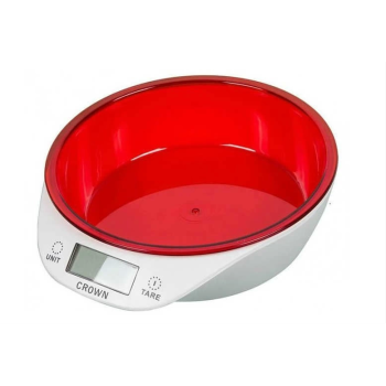 Crown Dijital Lüks Kefeli Mutfak Terazisi 5 Kg Çıkarılabilir Ölçü Kabı Terazi Tartı Gram ( Lisinya )