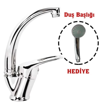 Mix Kuğu Banyo Batarya + Duş Başlığı Hediyeli ( Lisinya )