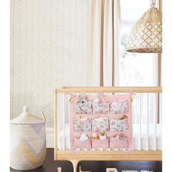 Baby 9 Cepli Bağlamalı Beşik Kenarı Düzenleyici (pembe) ( Lisinya )