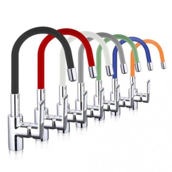 Esnek Kıvrılabilir Renkli Silikon Oynar Başlıklı Musluk Bataryası Başlığı Kubar ( Lisinya )