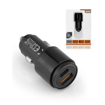 45W PD USB Oto Şarj Kafa Hızlı Şarj Çakmaklık Adaptörü, USB-C ve USB-A Çıkışlı, iPhone ve Android Uyumlu ( Lisinya )