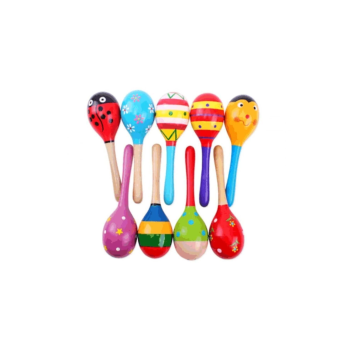 Renkli Ahşap Marakas Boncuklu Ritim Çıngırağı Çocuklar İçin Eğitici ve Eğlenceli Müzik Aleti ( Lisinya )