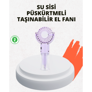 Sessiz Çalışan Şarjlı Su Buharlı Portatif Vantilatör ( Lisinya )