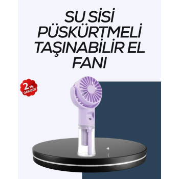 Masaüstü Ve Elde Kullanıma Uygun Su Buharlı Şarjlı Fan ( Lisinya )