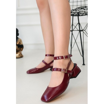 Karmi Mürdüm Cilt Topuklu Ayakkabı - Lisinya