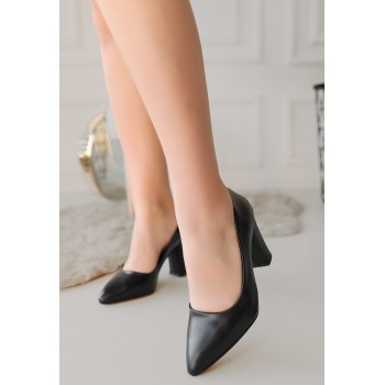 Giort Siyah Cilt Topuklu Ayakkabı - Lisinya