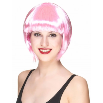 Soft Pembe Renk Parti Peruğu Küt Saç - Lisinya