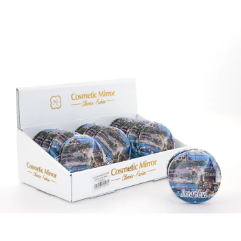 Taşlı İstanbul Tasarımı El Aynası Kalın Alk2488 - Lisinya