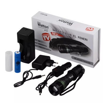 Black Wt-037-şarjlı Zoomlu Acil Durum Feneri - Lisinya