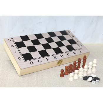 Ahşap Kutulu Satranç Ve Tavla Seti Alk4022 - Lisinya