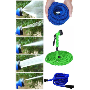 22.5 Metre Uzayan Bahçe Sulama Araç Yıkama Hortumu 7 Kademeli Başlık - Lisinya