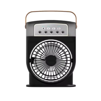 Şarjlı 600 Ml Su Hazneli Taşınabilir Masaüstü Vanilatör  Güçlü Fan Ve 2000 Mah Pil Siyah - Lisinya