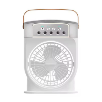 Şarjlı 600 Ml Su Hazneli Taşınabilir Masaüstü Vanilatör  Güçlü Fan Ve 2000 Mah Pil Beyaz - Lisinya