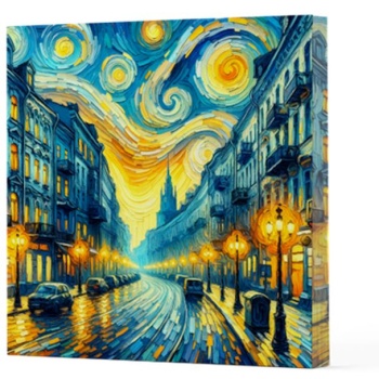 Van Gogh 6 Sokak - Çizgisiz Yan Boyamalı Defter