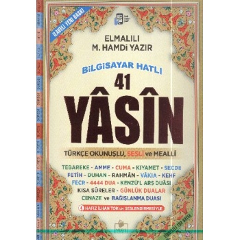 41 Yasin Cami Boy Fihristli Bilgisayar Hatlı Türkçe Okunuşlu ve Sesli Mealli