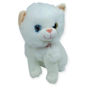 Sesli Peluş Kedi Van Kedisi 25 cm - Beyaz (Lisinya)