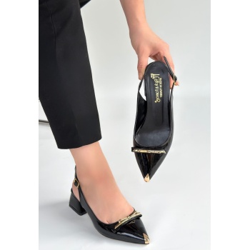 Ricy Siyah Rugan Topuklu Ayakkabı - Lisinya