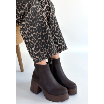 Belay Acı Kahve Nubuk Topuklu Bot - Lisinya