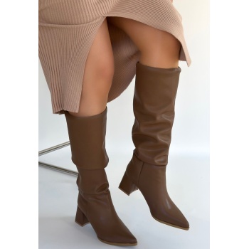 Pitay Vizon Cilt Topuklu Çizme - Lisinya