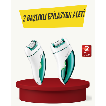 Profesyonel 3 in 1 Epilasyon Cihazı LED Aydınlatmalı Suya Dayanıklı Şarjlı VGR Epilatör - Lisinya