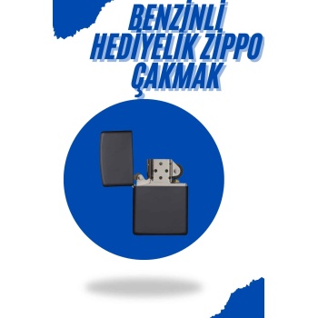 Siyah Kutulu Metal Çakmak Benzinli Hediyelik Eşya - Lisinya