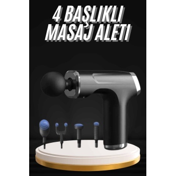 Şarjlı Masaj Tabancası 4 Başlıklı Mini Masaj Tabancası ve Masaj Aleti - Lisinya