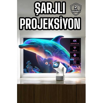 Taşınabilir Sinema Oyun Projektörü Akıllı Projeksiyon Android 11 - Lisinya