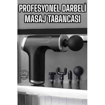Masaj Tabancası 4 Başlıklı Kas ve Vücut Ağrıları İçin Şarjlı Darbeli - Lisinya