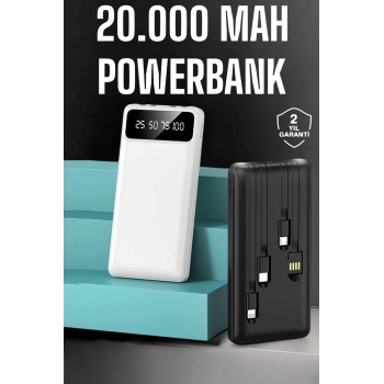 Powerbank 20.000 Mah Dijital Göstergeli LCD Ekran Uzun Pil Ömrü - Lisinya