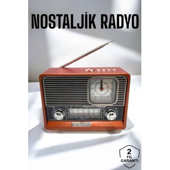 Nostaljik Görünümlü USB Girişli Bluetooth Bağlantılı Radyo - Lisinya